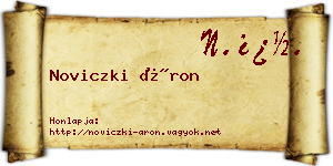 Noviczki Áron névjegykártya